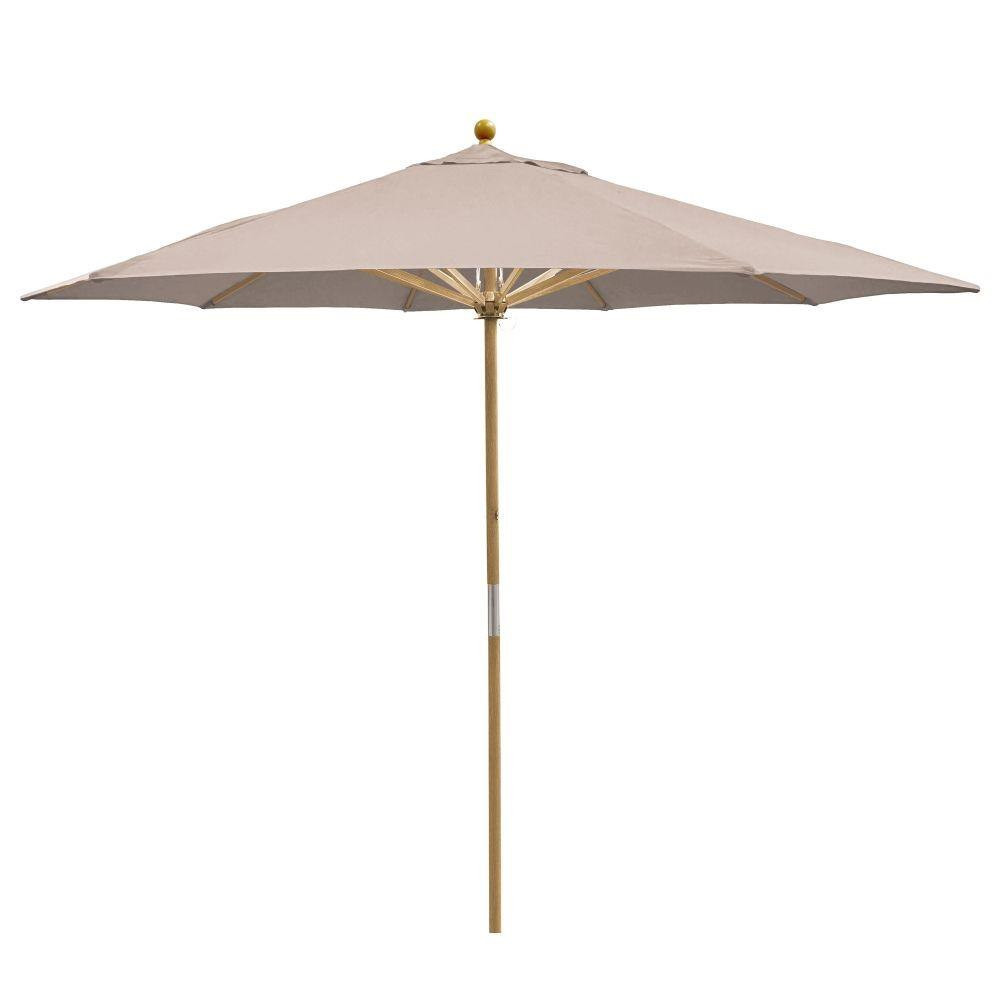 11 Foot Wood Pulley Lift Octagon Market Umbrella by Galtech - 183