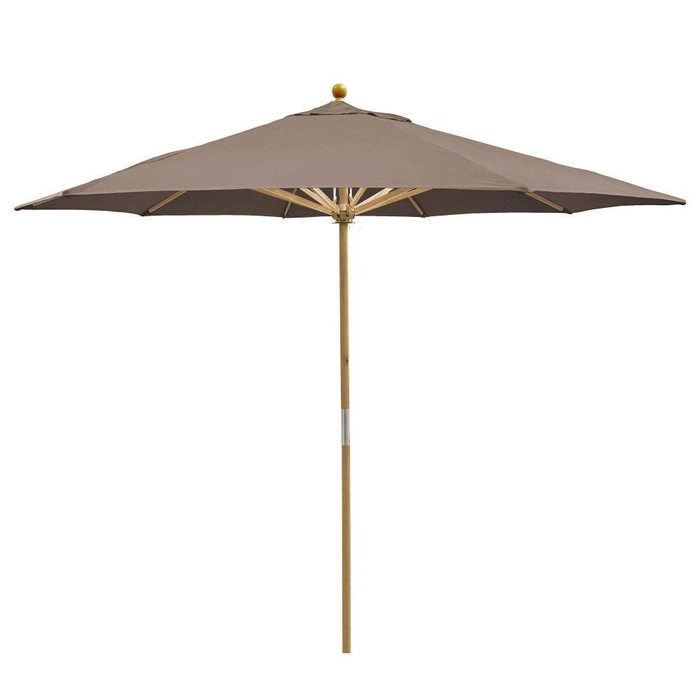 11 Foot Wood Pulley Lift Octagon Market Umbrella by Galtech - 183