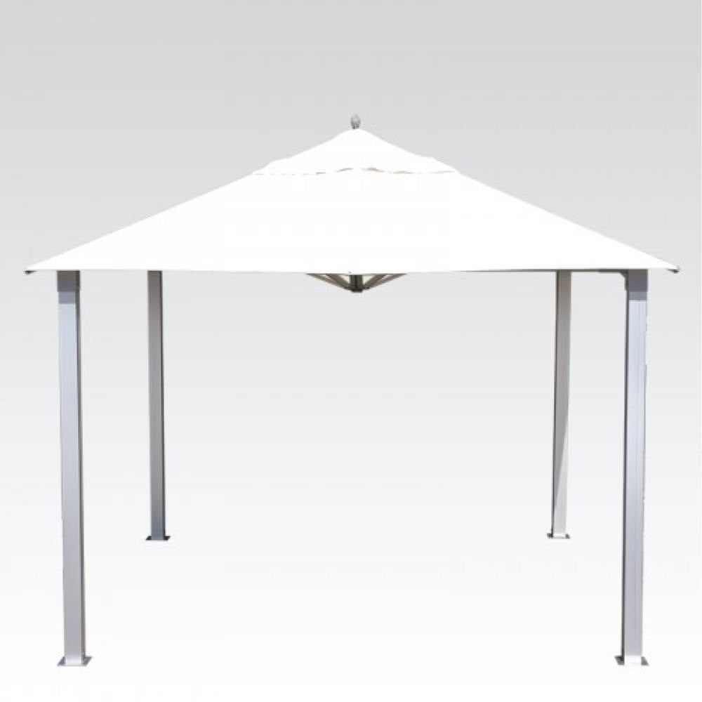 11 Foot Aluminum Manual Lift Square Pavilion with Curtains by Bambrella - 3-4mSQ-HA-cc