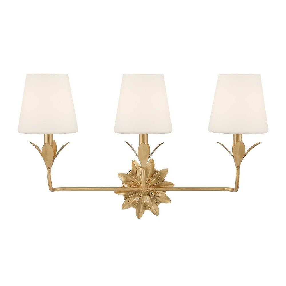 Broche 3 Light Bath Vanity 15 Inch Tall and 25 Inch Wide by Crystorama - 573