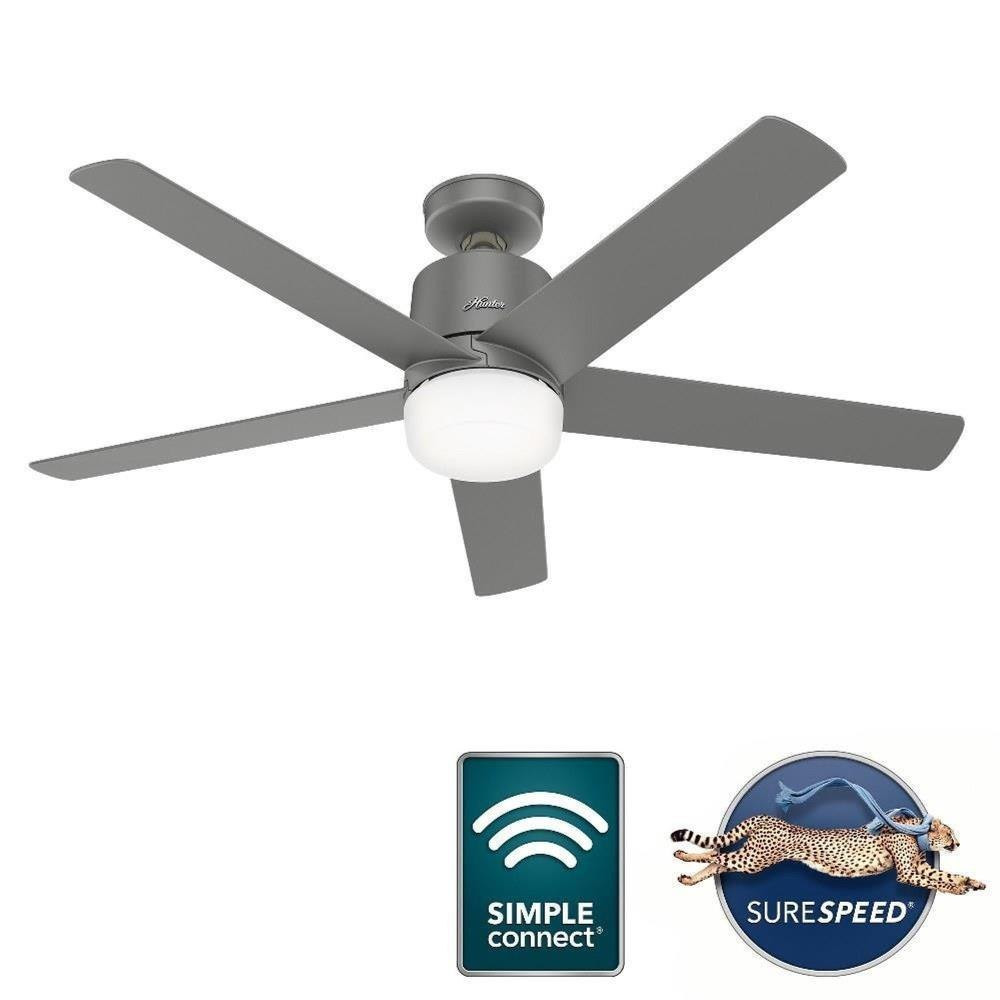 Stylus 5 Blade WiFi Ceiling Fan with Light and Remote 52 Inch by Hunter - 51196