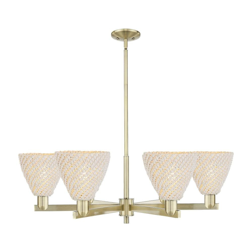 Natural Ballston Dome 6 Light Chandelier 23.88 Inch Wide by Innovations - 716-6CR-NBD-75_P