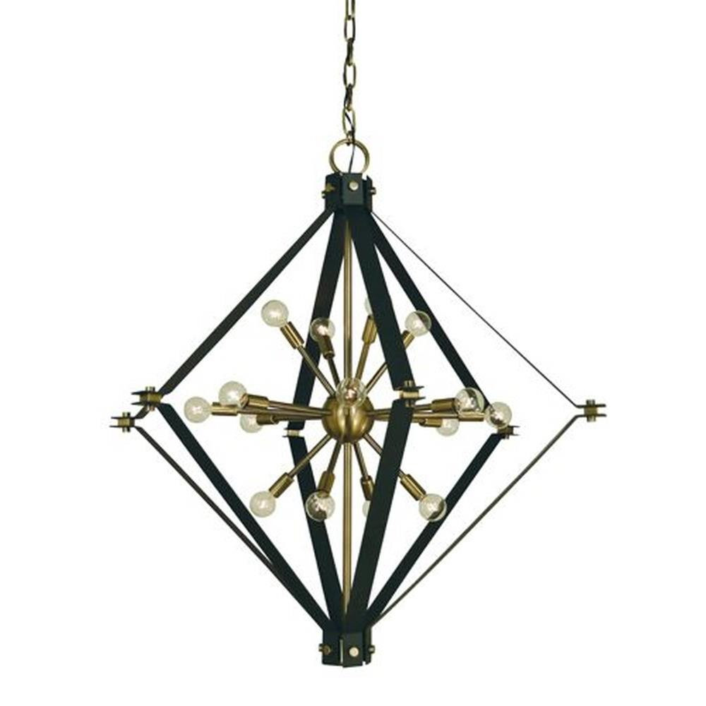 Axis 16 Light Oversized Foyer Chandelier by Framburg - 4820AB_MBLACK
