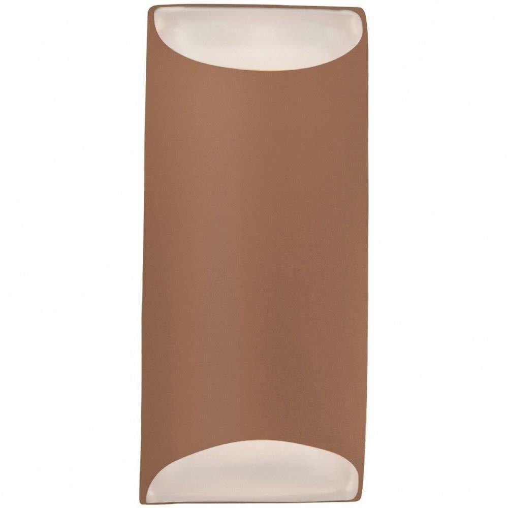 Ambiance 1 LED Large Tapered Cylinder Outdoor Wall Mount by Justice Design - CER-5755W