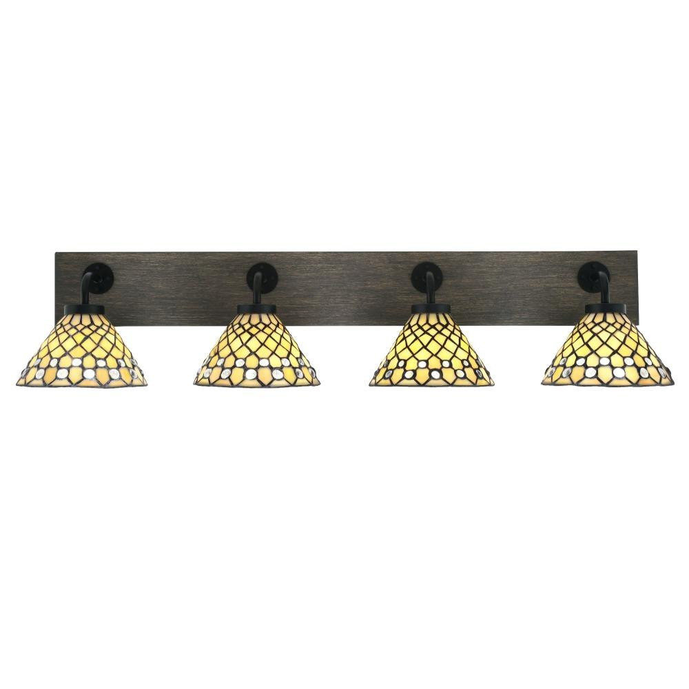 Oxbridge 4 Light Vanity Light 38 Inch Length by Toltec - 1774-MBDW-9415