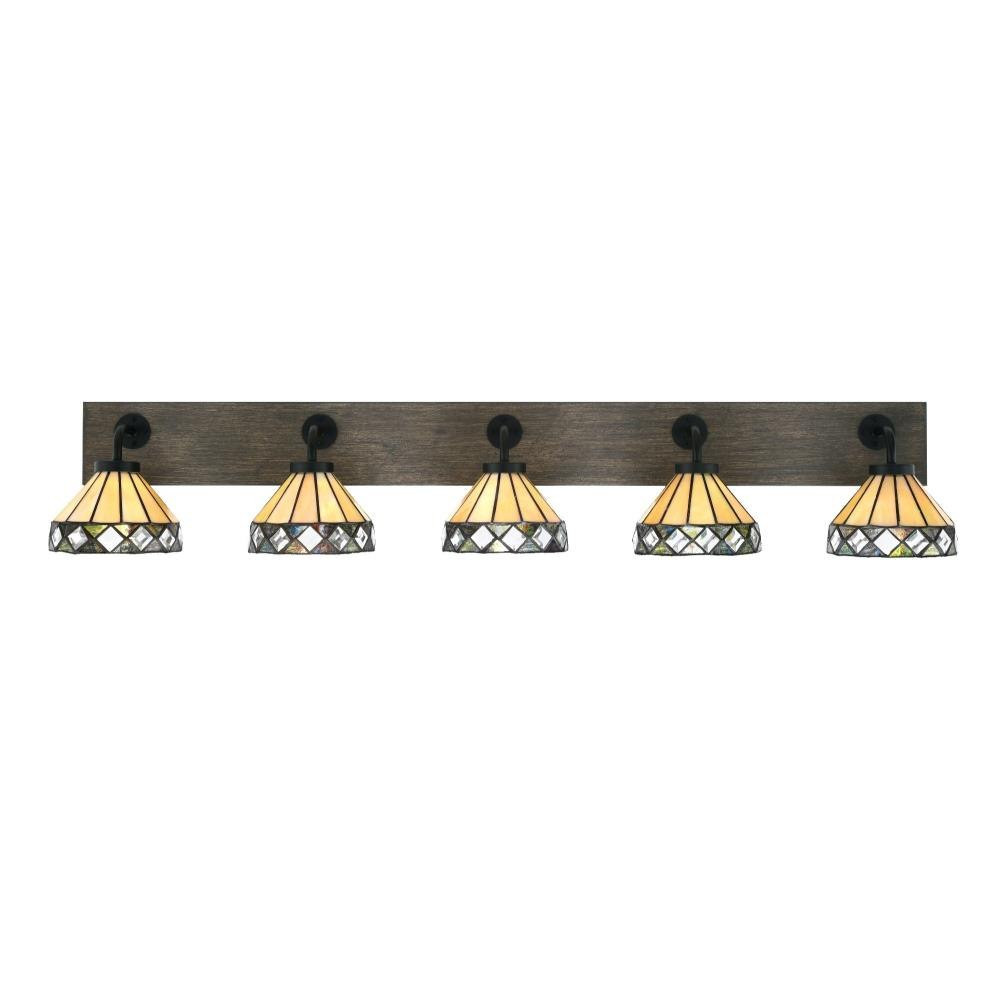 Oxbridge 5 Light Vanity Light 47.5 Inch Length by Toltec - 1775-MBWG-9405