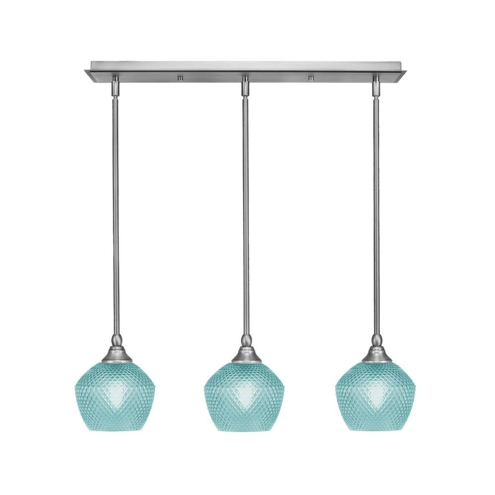 3 Light Stem Hung Linear Pendant 7.25 x 26 Inch Length by Toltec 25-BN-4625