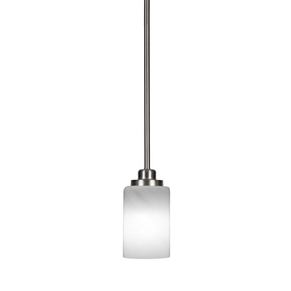 Odyssey 1 Light Stem Hung Mini Pendant 7.5 Inch Tall by Toltec - 2601-BN-3001
