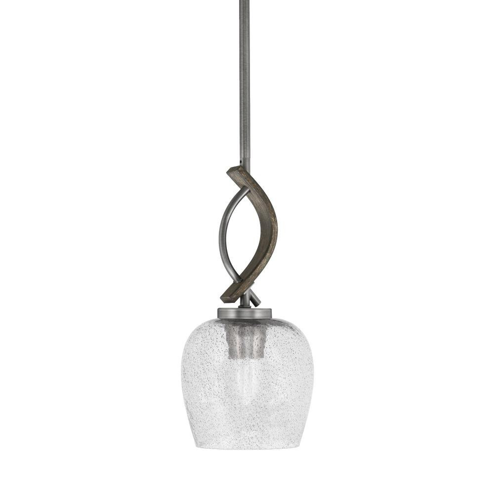Monterey 1 Light Glass Small Pendant 12.75 Inch Tall by Toltec - 2901-MBDW-4810