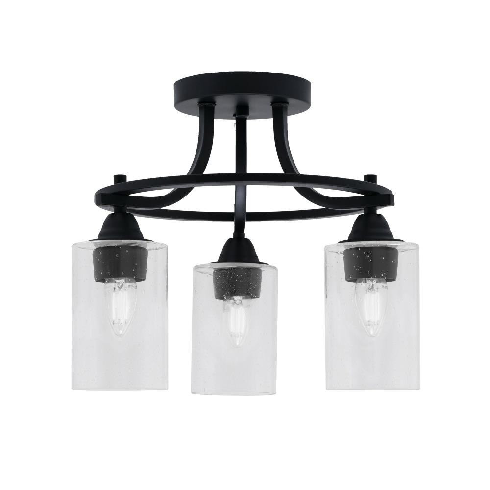 Paramount 3 Light 14.25 Inch Wide Steel Semi Flush Mount by Toltec - 3417-MB-300