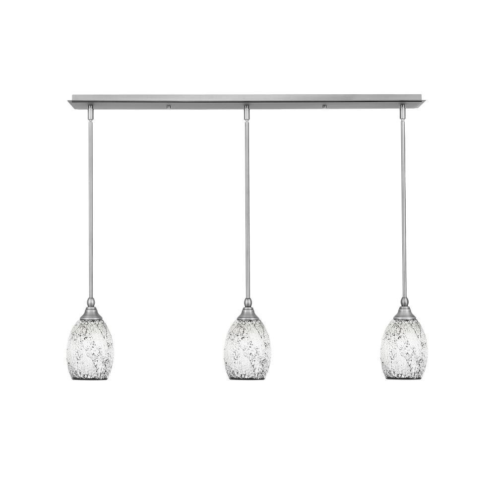 Any 3 Light Fusion Glass Mini Linear Pendant 27.25 Inch Length by Toltec - 36-5-85-2725