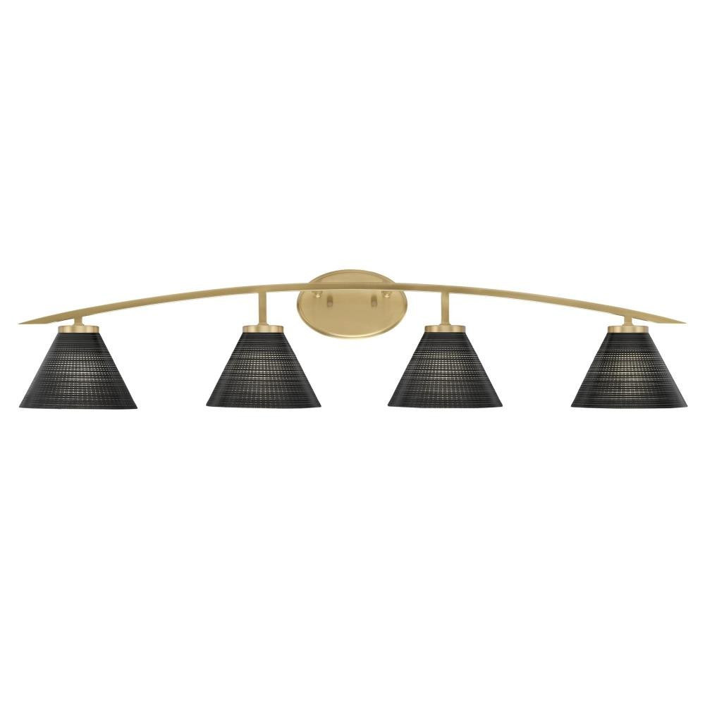 Kurve 4 Light Steel Vanity Light 8.75 Inch Tall by Toltec - 3724-NAB-4059