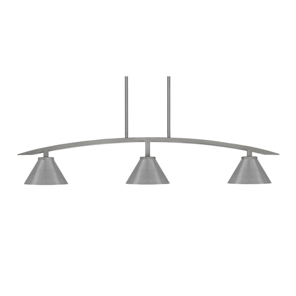 Kurve 3 Light Metal Shade Island Pendant 41 Inch Length by Toltec - 3736-GP-421-GP