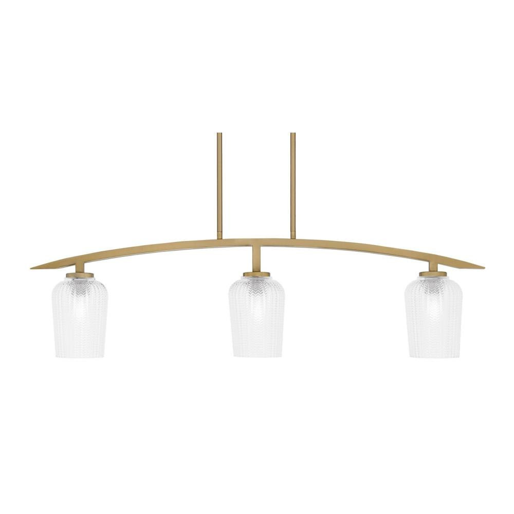 Kurve 3 Light Bar Island Pendant 11.25 Inch Tall by Toltec - 3736-NAB-4250