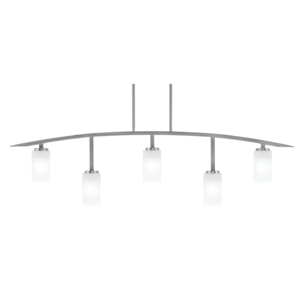 Kurve 5 Light Steel Bar Island Pendant 14.5 Inch Tall by Toltec - 3745-NAB-541
