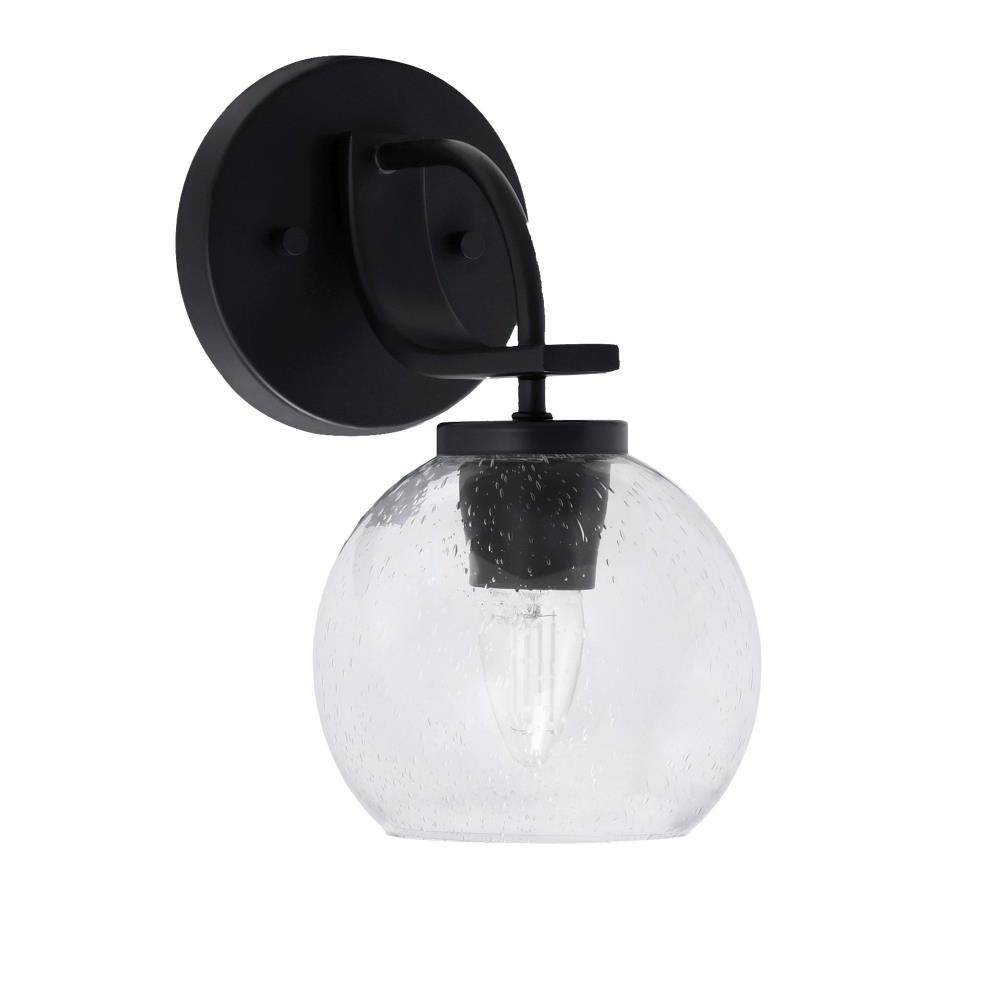 Cavella 1 Light Globe Glass Wall Sconce 10.25 Inch Tall by Toltec - 3911-MB-4100