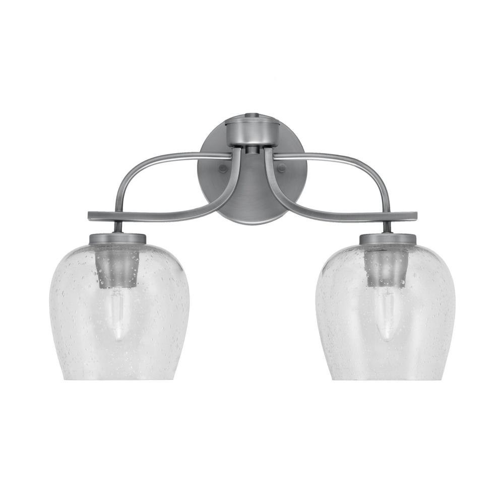 Cavella 2 Light Steel Vanity Light 17.5 Inch Tall by Toltec - 3912-48