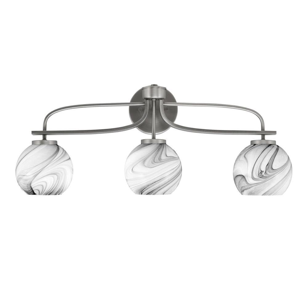 Cavella 3 Light Globe Glass Vanity Light 27.5 Inch Length by Toltec - 3913-GP-4109