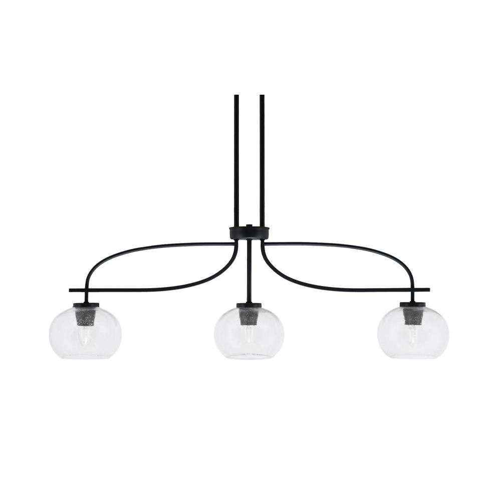Cavella 3 Light Steel Small Island Pendant 39.25 Inch Length by Toltec - 3936-MB-202