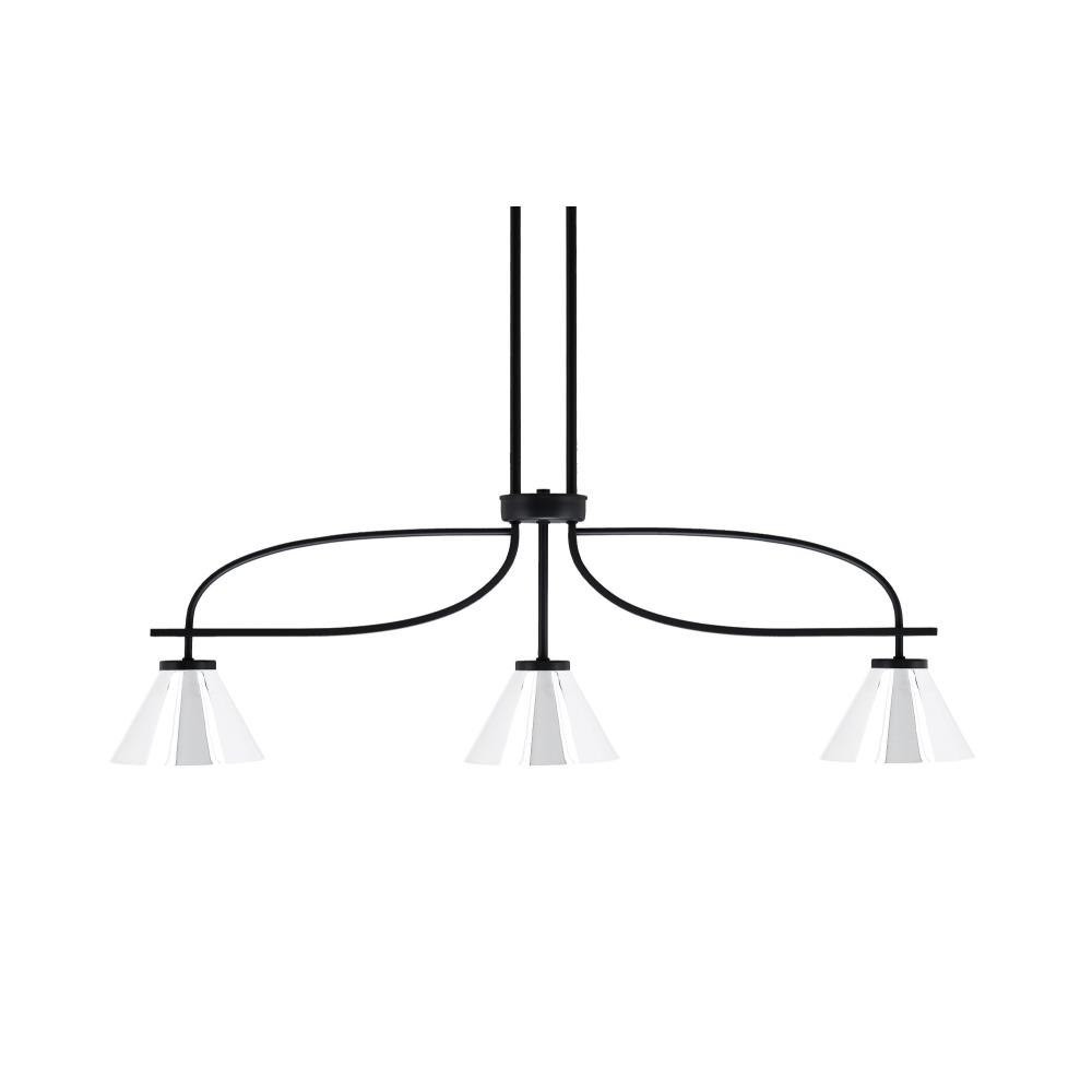 Cavella 3 Light Steel Small Island Pendant 38.75 Inch Length by Toltec - 3936-MB-421-CH