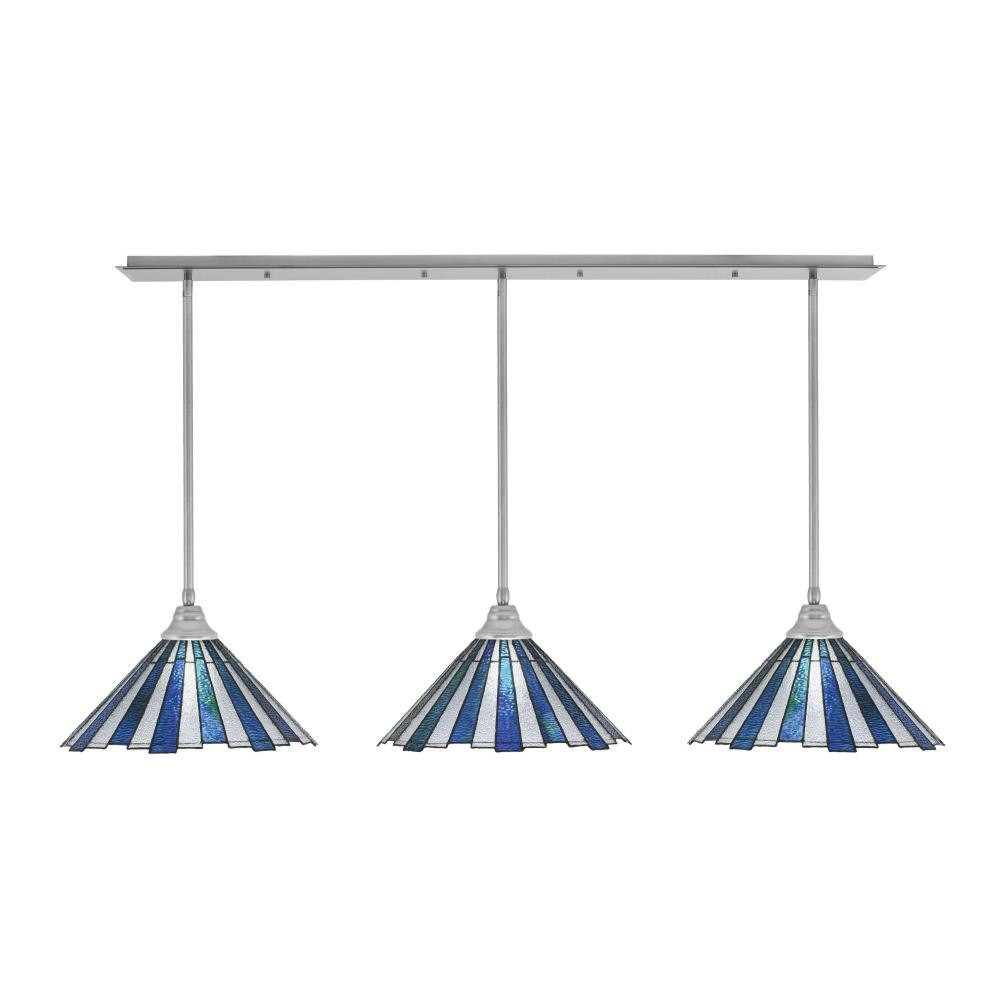 3 Light Stem Hung Linear Pendalier 9.75 x 56.5 Inch by Toltec 48-BN-932