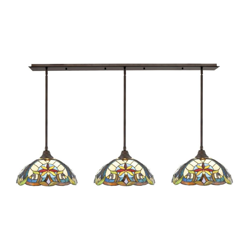 3 Light Stem Hung Linear Pendalier 9.75 x 55.5 Inch by Toltec 48-BRZ-936