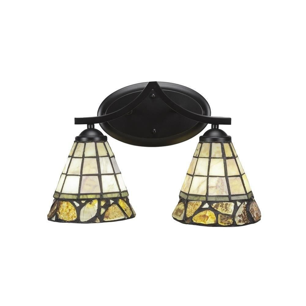 Zilo 2 Light Art Glass Vanity Light 8.25 Inch Tall by Toltec - 552-MB-9735