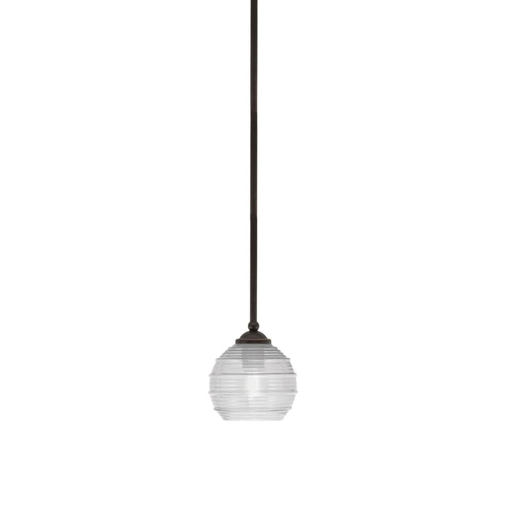 Zilo 1 Light Stem Hung Small Pendant 6 Inch Wide by Toltec - 560-MB-5110