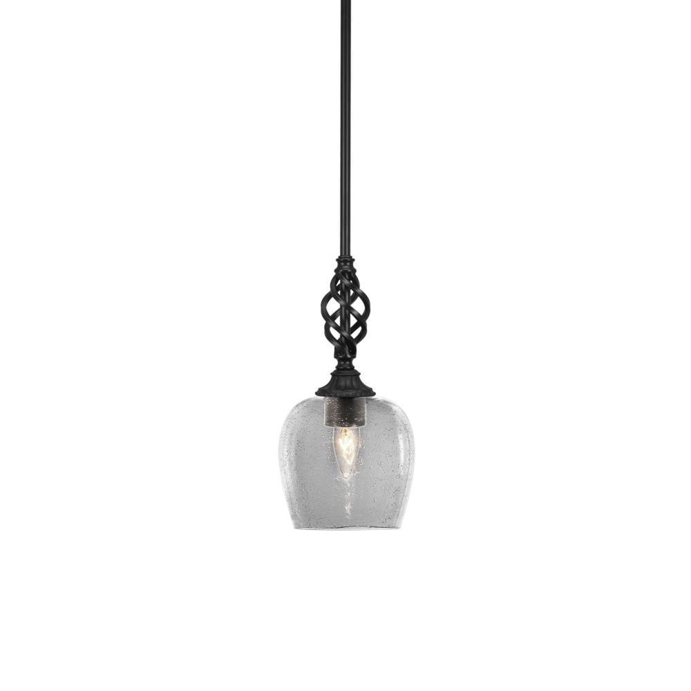 Elegante 1 Light Steel Small Pendant 11.5 Inch Tall by Toltec - 80-6-115