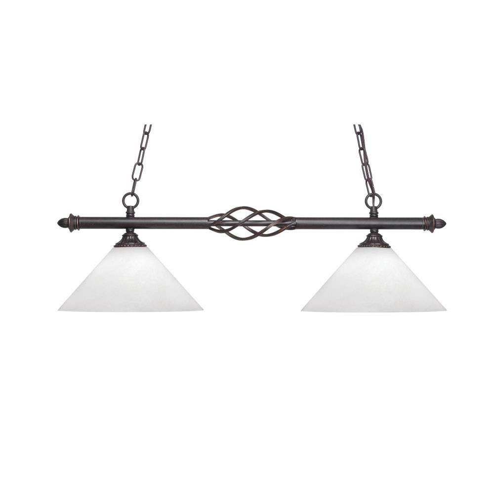 Elegante 2 Light Island 10.25 Inch Tall and 33.25 Inch Length by Toltec - 862-DG-2121