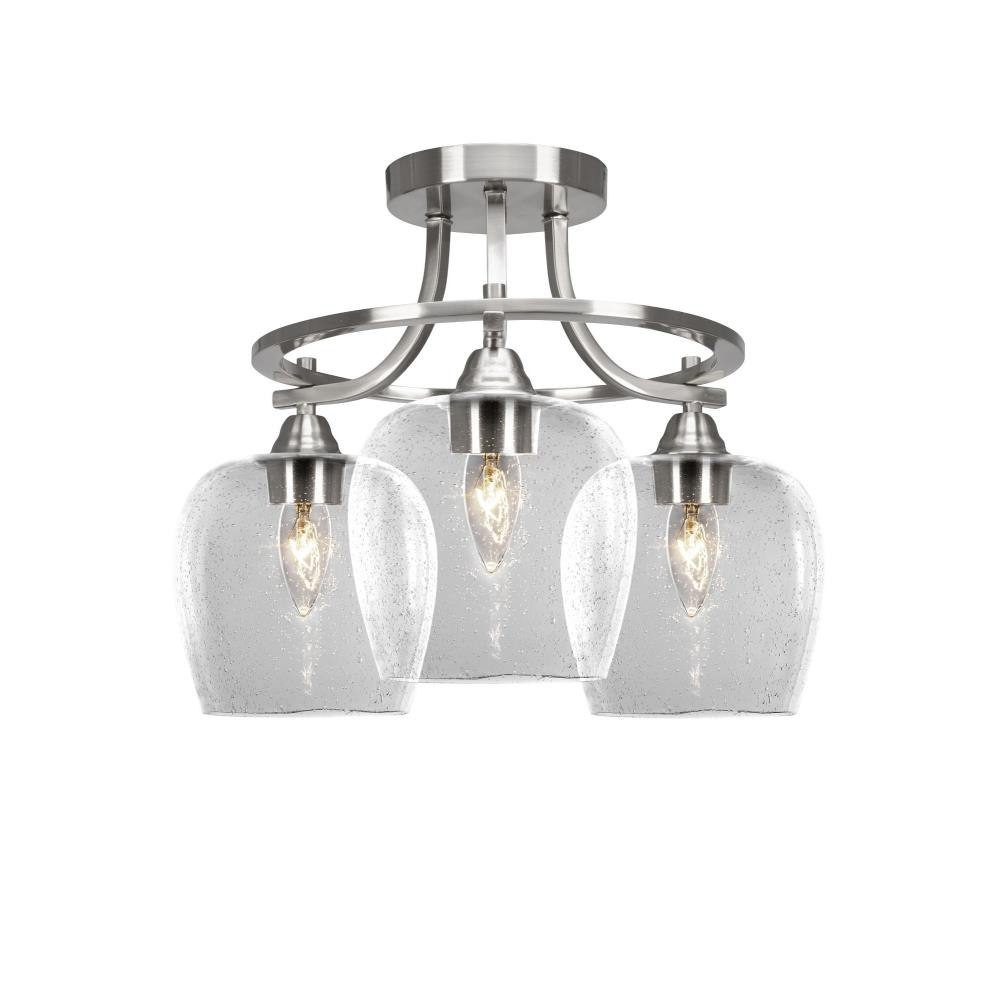 Paramount 3 Light 13 Inch Length Steel Semi Flush Mount by Toltec - P3_3417_SF13155