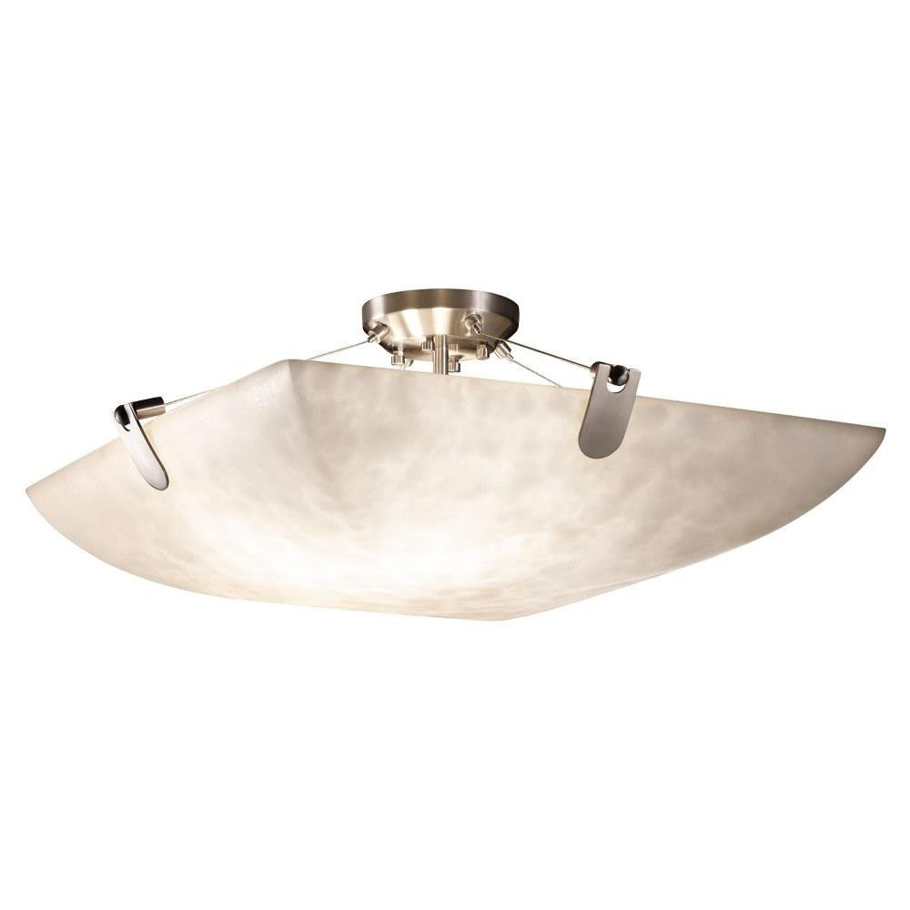 Clouds U-Clips 6 Light Square Bowl Semi Flush Mount by Justice Design - CLD-9612-25