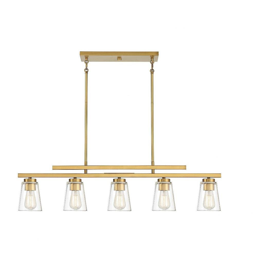 Calhoun 5 Light Symmetrical Linear Chandelier by Savoy House - 1-1023-5
