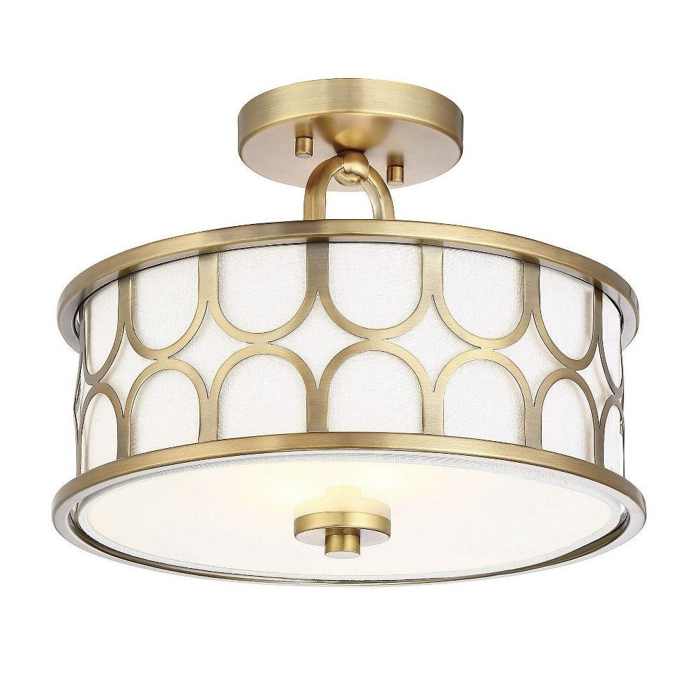 2 Light 13 Inch Wide Bohemian Semi Flush Mount by Meridian - M60015