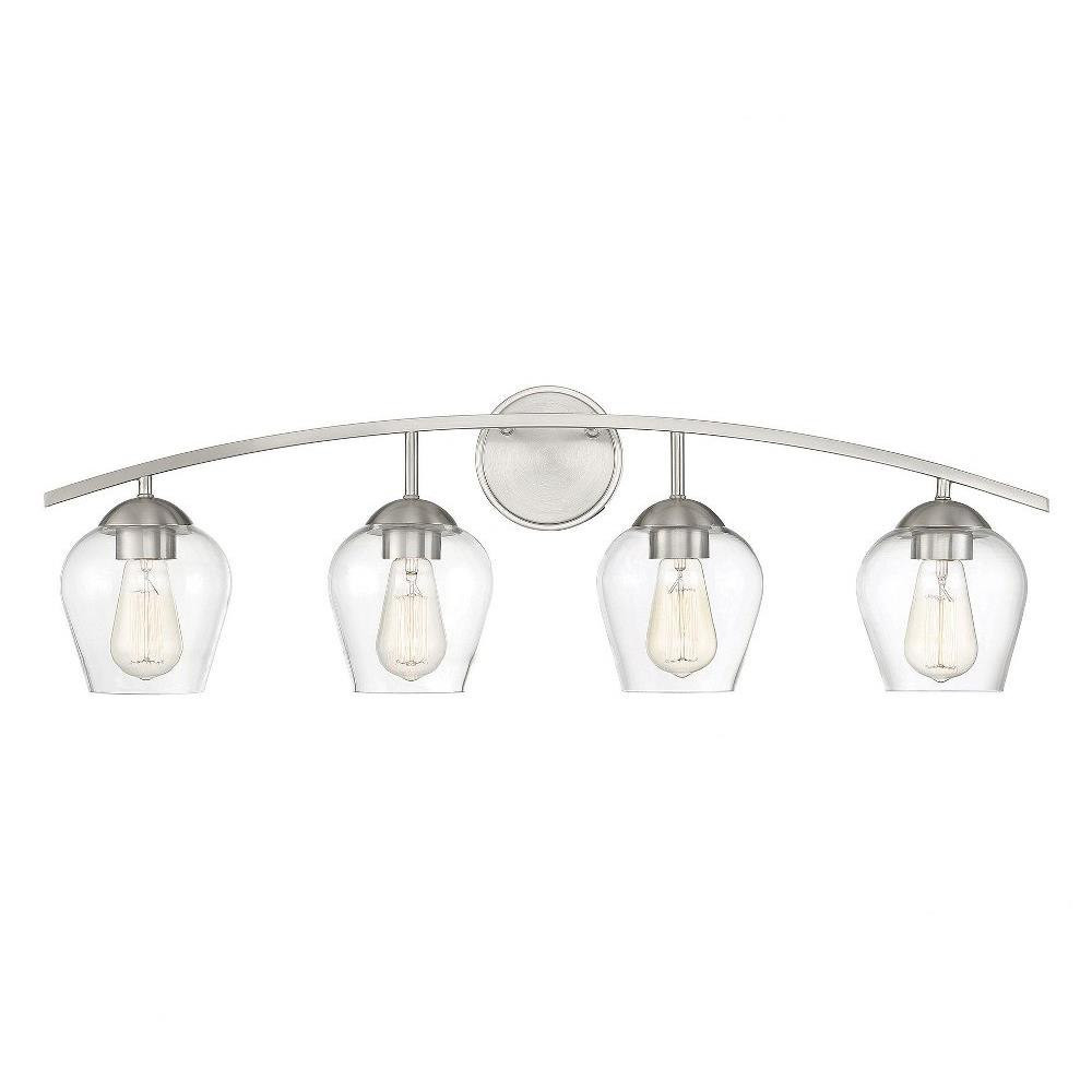 4 Light Mid Century Modern Vanity Light 32.75 Inch Wide by Meridian - M80033