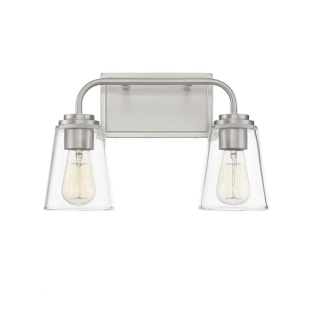 2 Light Mid Century Modern Vanity Light 9.75 Inch Tall by Meridian - M80043