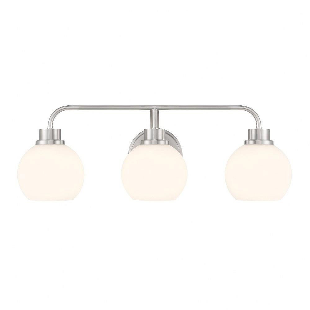 3 Light Globe Glass Down Vanity Light 24 Inch Wide by Meridian - M80081