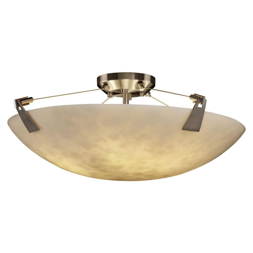 Clouds Tapered Clips 6 Light Round Semi Flush Mount by Justice Design - CLD-9632-35