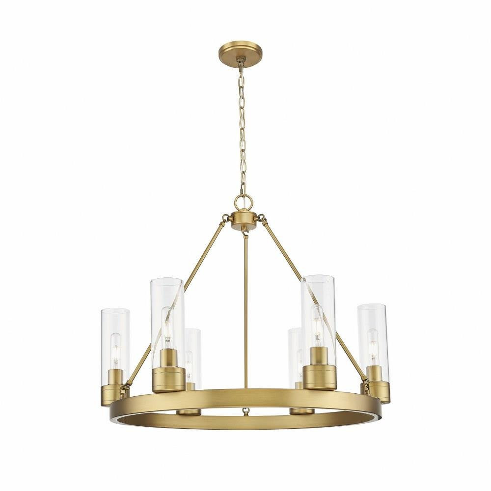 Boreas 6 Light 8 Inch Shade Chandelier 29 Inch Wide by Innovations - 617-6CR-G617-8