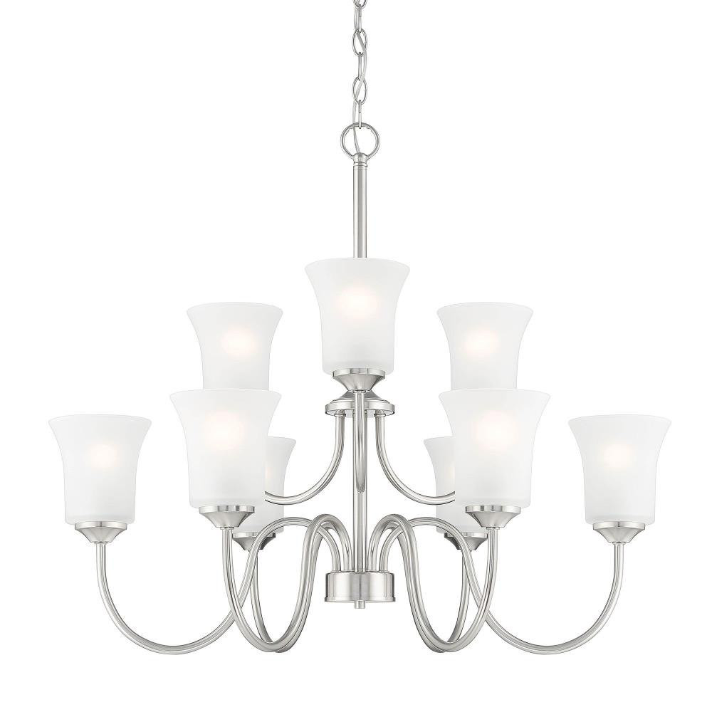 Bronson 9 Light Large Chandelier by Designers Fountain - D278M-9CH-BN