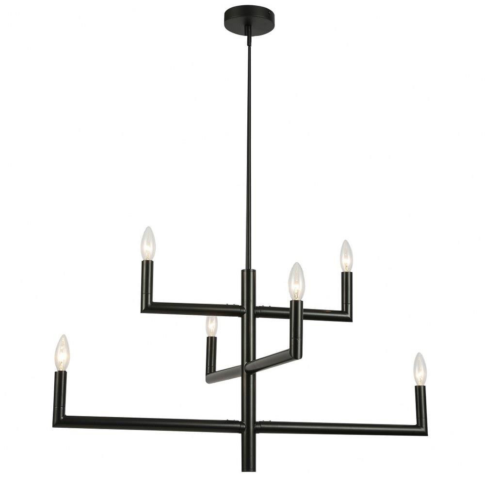 Nora 6 Light Large 2 Tier Chandelier by Dainolite - NOR-326C-NG