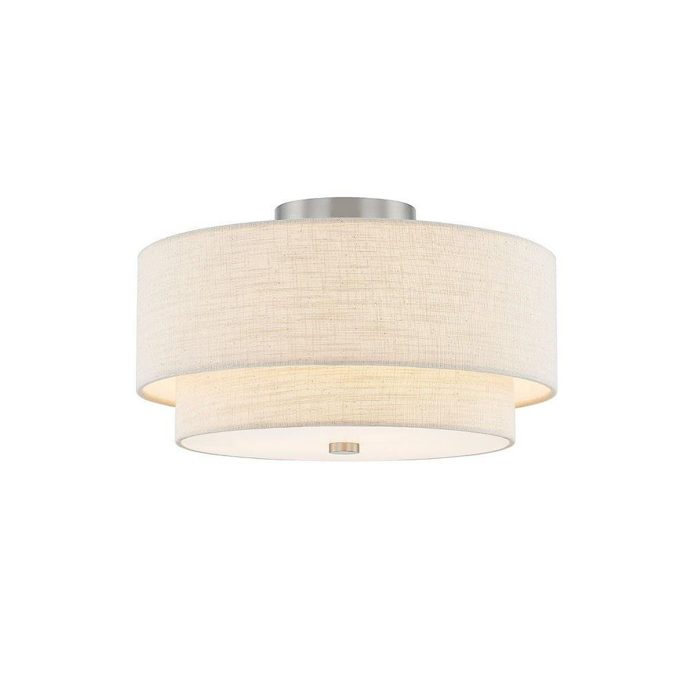 Textile 3 Light 15 Inch Wide Semi Flush Mount by Justice Design - FAB-9772