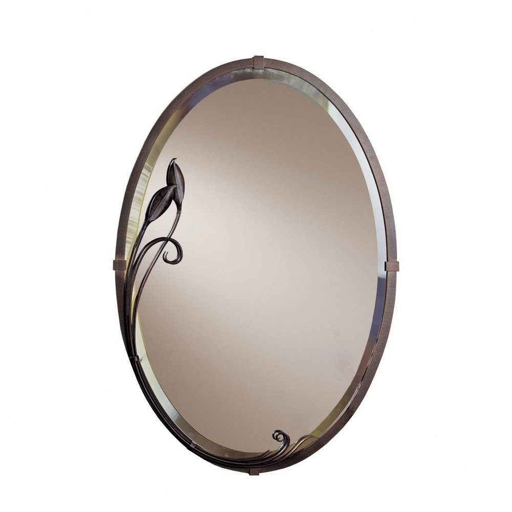 Beveled Oval Mirror with Leaf 31.7 x  22.3 Inch by Hubbardton Forge - 710014