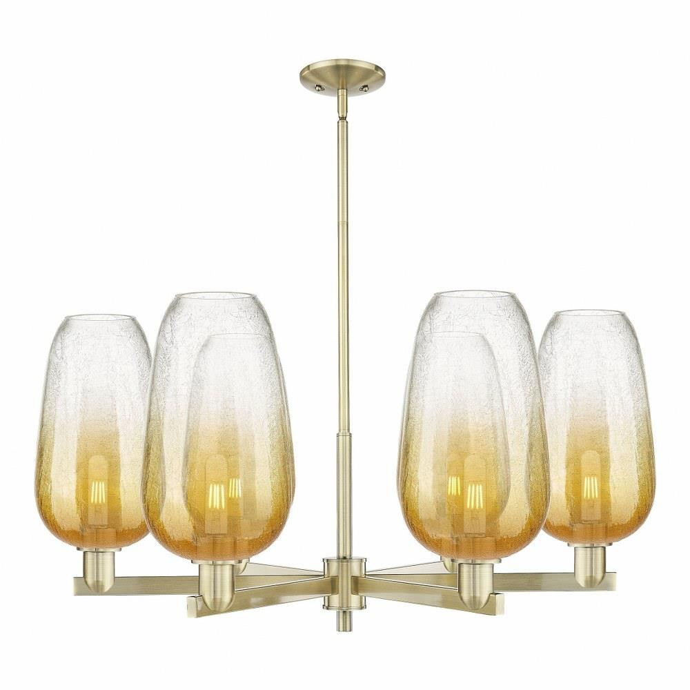 Brookhaven Flute 6 Light Stem Chandelier 23.88 Inch Wide by Innovations - 716-6CR-G484-7