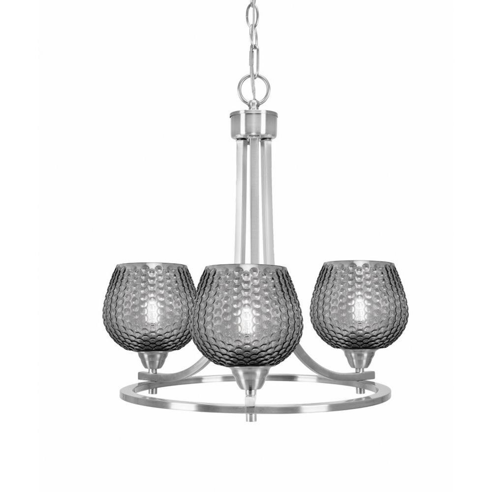 Paramount 3 Light Up Chandelier 17 Inch Tall and 17.25 Inch Wide by Toltec - 3403-BN-4602
