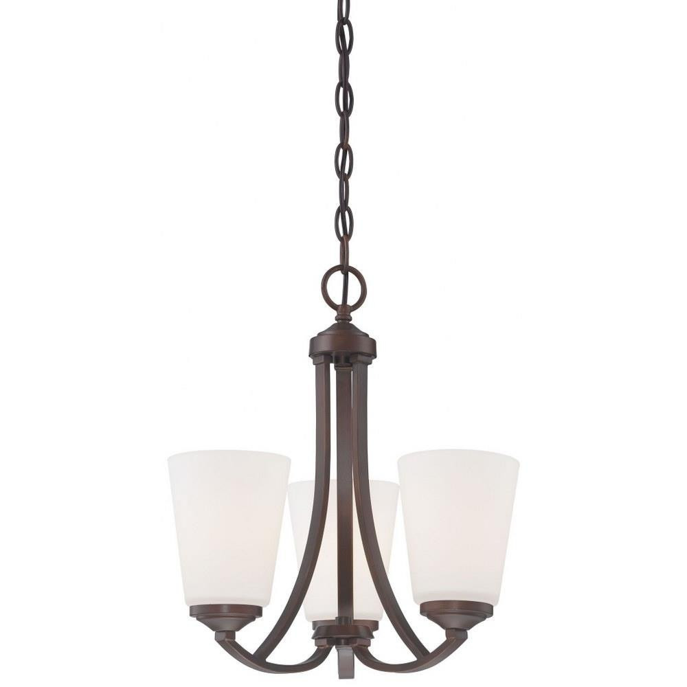 Old Vicarage Spur - Mini Chandelier 3 Light Brushed Nickel in Transitional Style - 15.75 inches tall by 16 inches wide - 57-BEL-539250