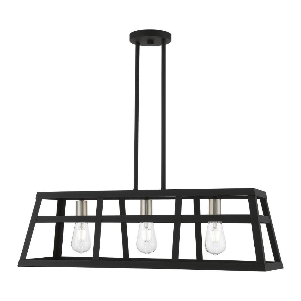 Abbotsford Circus 3 Light Caged Linear Chandelier by Bailey Street Home - 218-BEL-1220004