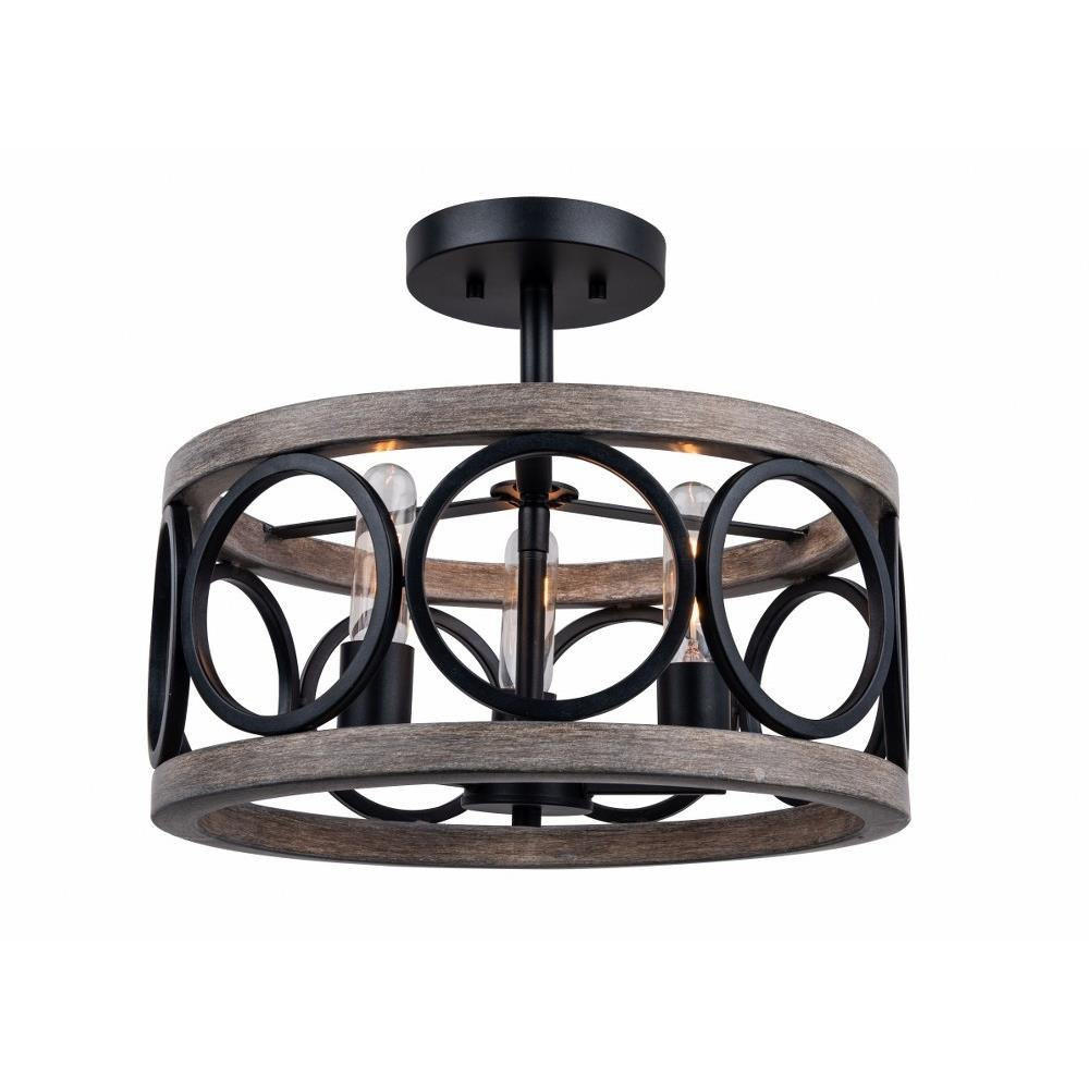 Cleveland Place 3 Light 15 Inch Wide Semi Flush Mount by Bailey Street Home - 2595-BEL-1292701