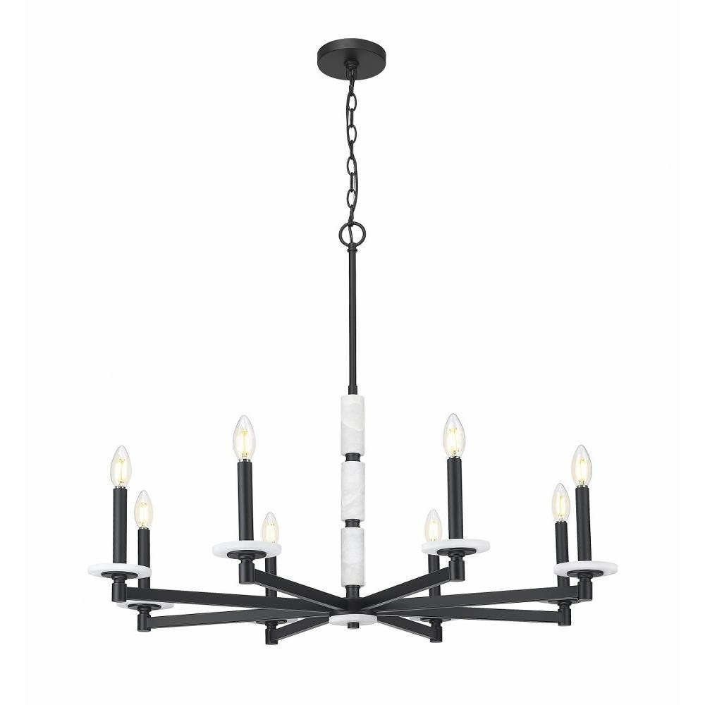 Clay Las 8 Light Chandelier 29.25 Inch Tall and 36.5 Inch Wide by BSH - 372-BEL-1374833