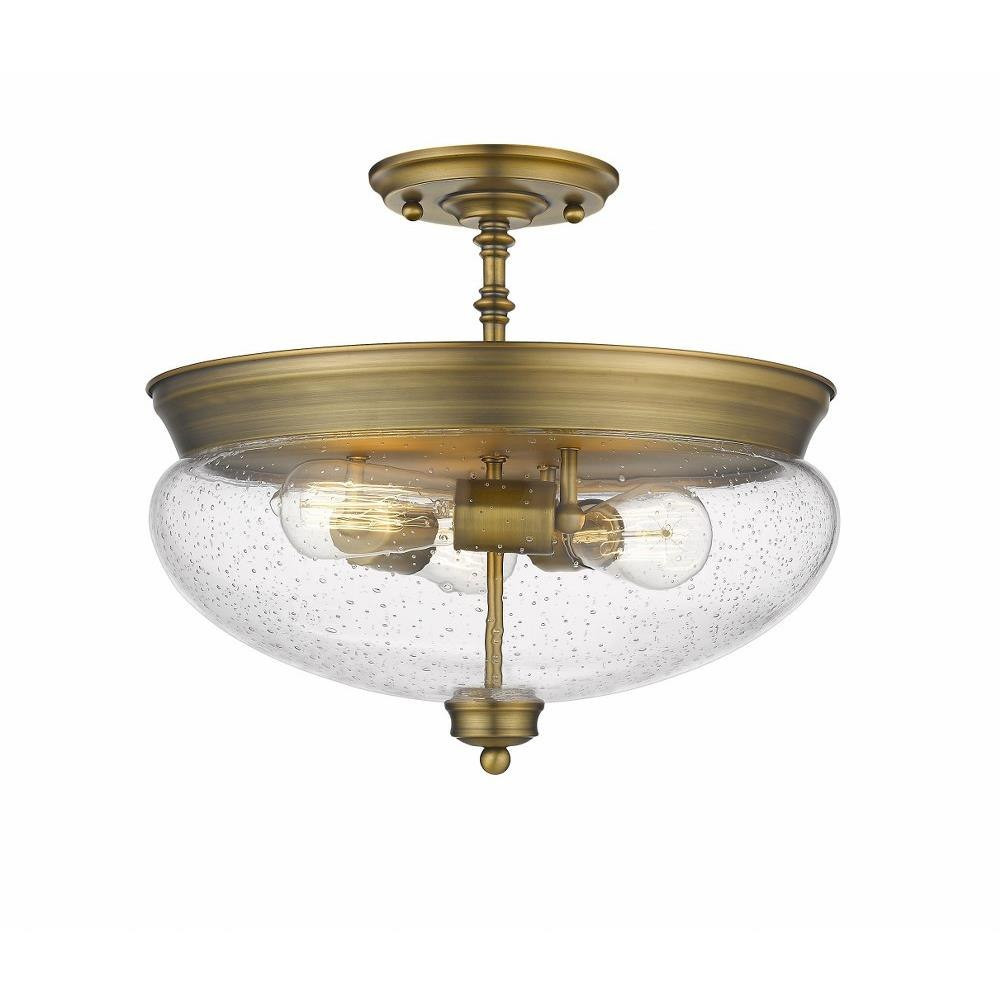 Uplands Grange 3 Light Steel Semi Flush Mount by Bailey Street Home - 372-BEL-746977